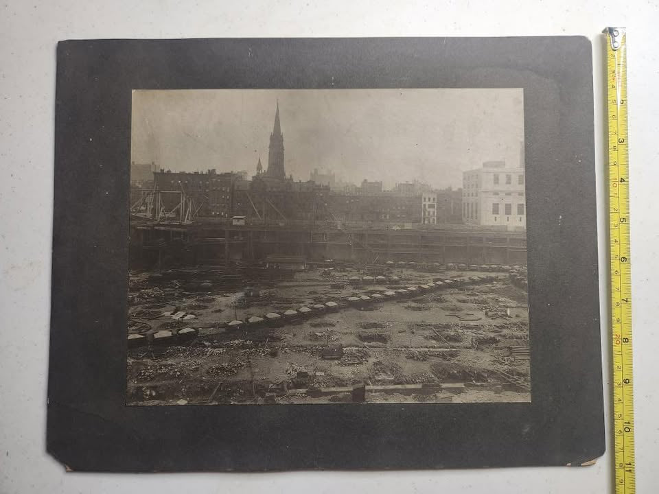 Signed 1901 Photo of Pre-Built Penn Station, Madison Square Garden, New York City
